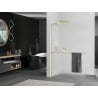 Mexen Kioto+ L Shower Wall with Shelf Walk-in 80 x 200 cm, Frosted, Brushed Gold - 800-080-123-55-30