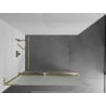 Mexen Kioto+ L shower wall with shelf Walk-in 100 x 200 cm, frosted, brushed gold - 800-100-123-55-30