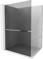 Mexen Kioto+ L Shower Screen with Walk-in Shelf 90 x 200 cm, Anthracite, Chrome - 800-090-123-01-40