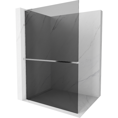 Mexen Kioto+ L Walk-in Shower Screen 120 x 200 cm, Graphite, Chrome - 800-120-123-01-40