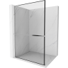 Mexen Kioto+ L Shower Wall with Walk-in Shelf 80 x 200 cm, Black Pattern, Chrome - 800-080-123-01-70