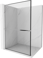 Mexen Kioto+ L Shower Screen with Walk-in Shelf 110 x 200 cm, Black Pattern, Chrome - 800-110-123-01-70