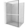 Mexen Kioto+ L Shower Wall with Walk-in Shelf 120 x 200 cm, Black Pattern, White - 800-120-123-20-70