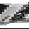 Mexen Kioto+ L Shower Wall with Walk-in Shelf 120 x 200 cm, Black Pattern, White - 800-120-123-20-70