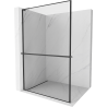 Mexen Kioto+ L Shower Wall with Shelf Walk-in 70 x 200 cm, Black Pattern, Black - 800-070-123-70-70