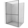 Mexen Kioto+ L Shower Wall with Shelf Walk-in 60 x 200 cm, Black Pattern, Gun Gray Brushed - 800-060-123-66-70