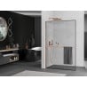 Mexen Kioto+ L shower wall with shelf Walk-in 50 x 200 cm, black frame, brushed copper - 800-050-123-65-70