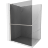Mexen Kioto+ L shower wall with shelf Walk-in 70 x 200 cm, graphite, brushed nickel - 800-070-123-97-40