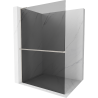 Mexen Kioto+ L Walk-in Shower Screen with Shelf 80 x 200 cm, Graphite, Brushed Nickel - 800-080-123-97-40