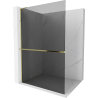 Mexen Kioto+ L Shower Wall with Walk-in Shelf 70 x 200 cm, Graphite, Gold - 800-070-123-50-40