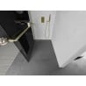 Mexen Kioto+ L Walk-in Shower Wall with Shelf 80 x 200 cm, Graphite, Brushed Gold - 800-080-123-55-40