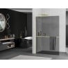 Mexen Kioto+ L Walk-in Shower Wall with Shelf 80 x 200 cm, Graphite, Brushed Gold - 800-080-123-55-40