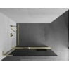 Mexen Kioto+ L Walk-in Shower Wall with Shelf 80 x 200 cm, Graphite, Brushed Gold - 800-080-123-55-40