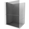 Mexen Kioto+ L Walk-in Shower Wall with Shelf 110 x 200 cm, Graphite, Gun Metal - 800-110-123-95-40