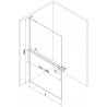 Mexen Kioto+ L Shower Screen with Walk-in Shelf 120 x 200 cm, Mirror, Brushed Nickel - 800-120-123-97-50