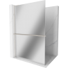 Mexen Kioto+ L Shower Screen with Walk-in Shelf 120 x 200 cm, Mirror, Brushed Nickel - 800-120-123-97-50