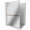 Mexen Kioto+ L Shower Wall with Shelf Walk-in 100 x 200 cm, Mirror, Rose Gold - 800-100-123-60-50