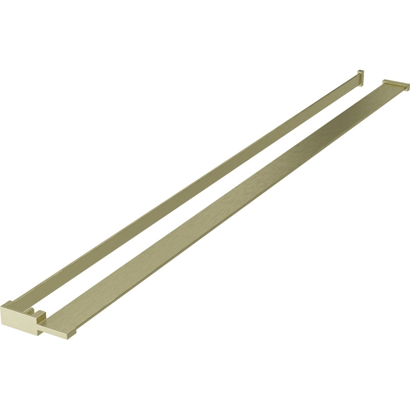 Mexen Kioto+ shower wall shelf with towel rail, brushed gold - 800-02-55
