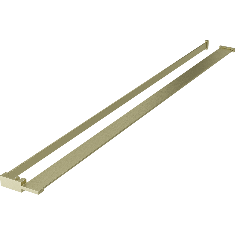 Mexen shower wall shelf with towel rail, brushed gold - 800-02-55