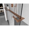Mexen Kioto+ shower wall shelf with towel rail, brushed copper - 800-02-65