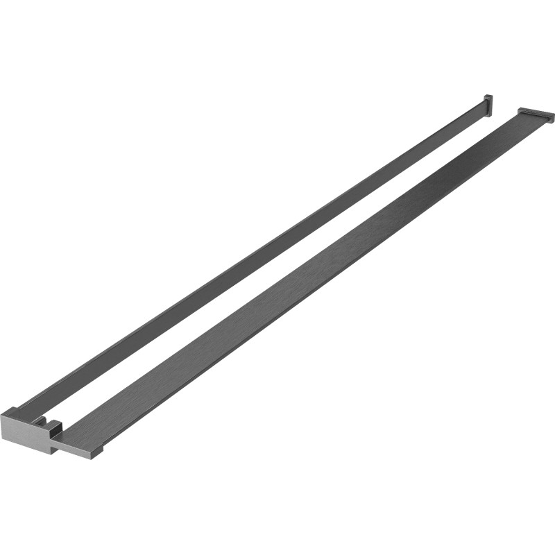 Mexen Kioto+ shower wall shelf with towel rail, brushed gun gray - 800-02-66