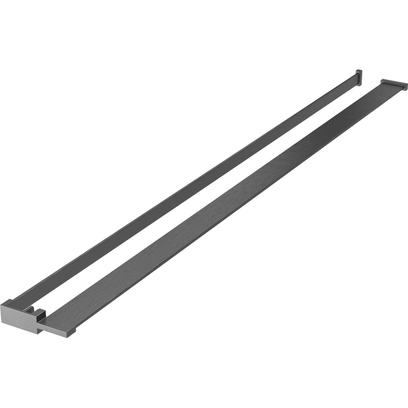 Mexen Shower Wall Shelf with Towel Rail, Brushed Gun Gray - 800-02-66
