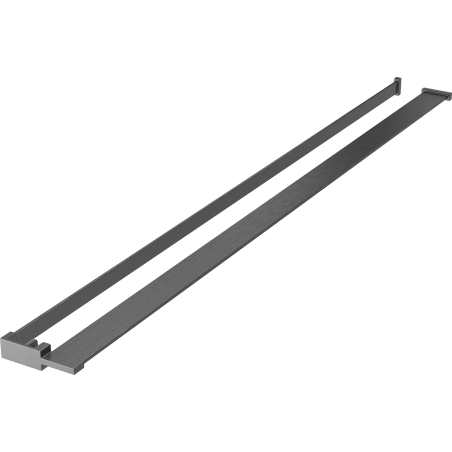 Mexen Shower Wall Shelf with Towel Rail, Brushed Gun Gray - 800-02-66