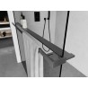Mexen Kioto+ shower wall shelf with towel rail, brushed gun gray - 800-02-66