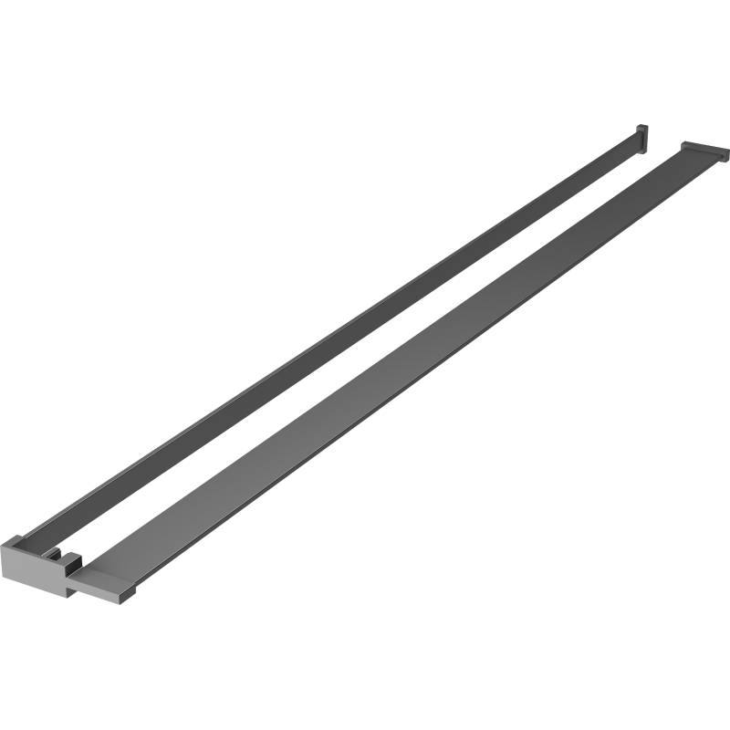 Mexen shower wall shelf with towel rail, gun metal - 800-02-95