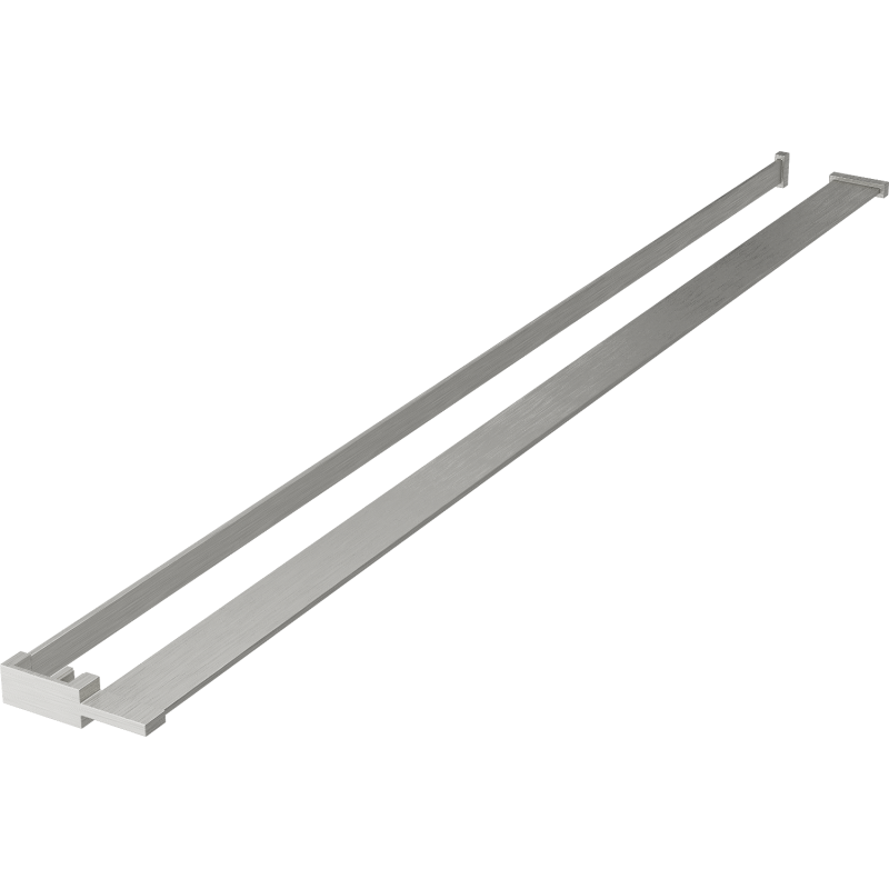 Mexen shower wall shelf with towel rail, brushed nickel - 800-02-97