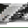 Mexen Kioto+ L shower wall with Walk-in shelf 70 x 200 cm, black pattern, white - 800-070-123-20-78