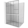 Mexen Kioto+ L shower wall with Walk-in shelf 70 x 200 cm, black pattern, white - 800-070-123-20-78