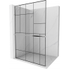 Mexen Kioto+ L Shower Wall with Shelf Walk-in 70 x 200 cm, black pattern, chrome - 800-070-123-01-78