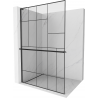 Mexen Kioto+ L Shower Wall with Shelf Walk-in 100 x 200 cm, black pattern, black - 800-100-123-70-78