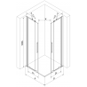 Mexen Velar Duo sliding shower cabin 90 x 90 cm, frost, brushed nickel - 871-090-090-32-97