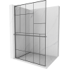 Mexen Kioto+ L Walk-in Shower Screen with Shelf 80 x 200 cm, Black Pattern, Gun Metal - 800-080-123-95-78
