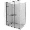 Mexen Kioto+ L Walk-in Shower Wall with Shelf 110 x 200 cm, Black Pattern, Gun Metal - 800-110-123-95-78