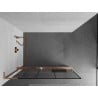 Mexen Kioto+ L shower screen with Walk-in shelf 110 x 200 cm, black pattern, brushed copper - 800-110-123-65-78