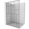 Mexen Kioto+ L Shower Panel with Shelf Walk-in 90 x 200 cm, Black Pattern, Brushed Nickel - 800-090-123-97-78