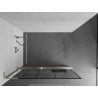 Mexen Kioto+ L shower wall with shelf Walk-in 100 x 200 cm, black pattern, brushed nickel - 800-100-123-97-78