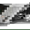 Mexen Kioto+ L Walk-in Shower Wall with Shelf 110 x 200 cm, black pattern, brushed nickel - 800-110-123-97-78