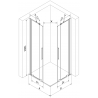 Mexen Velar Duo sliding shower enclosure 100 x 100 cm, graphite, brushed nickel - 871-100-100-42-97