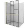 Mexen Kioto+ L shower wall with shelf Walk-in 80 x 200 cm, black pattern, brushed gold - 800-080-123-55-78