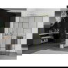 Mexen Kioto+ L shower wall with Walk-in shelf 120 x 200 cm, black pattern, brushed gold - 800-120-123-55-78
