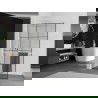 Mexen Kioto+ L Walk-in Shower Wall with Shelf 120 x 200 cm, Black Pattern, White - 800-120-123-20-77