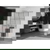 Mexen Kioto+ L Shower Wall with Walk-in Shelf 120 x 200 cm, Black Pattern, Chrome - 800-120-123-01-77