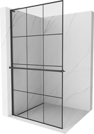 Mexen Kioto+ L shower screen with shelf Walk-in 110 x 200 cm, black pattern, black - 800-110-123-70-77