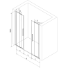 Mexen Velar Duo sliding shower doors 140 cm, graphite, gold - 871-140-000-42-50