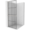 Mexen Kioto+ L shower wall with shelf Walk-in 80 x 200 cm, black grid, brushed nickel - 800-080-123-97-77