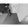 Mexen Kioto+ L Shower Wall with Walk-in Shelf 90 x 200 cm, Black Pattern, Brushed Nickel - 800-090-123-97-77
